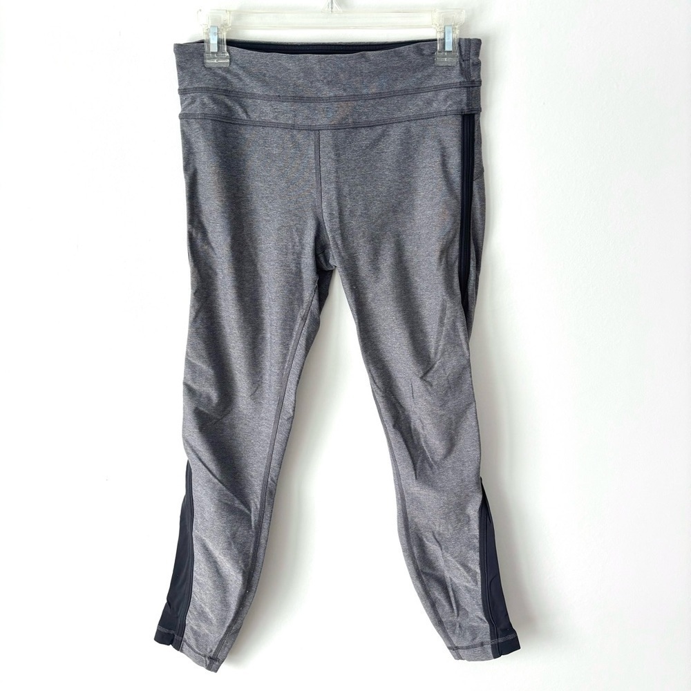 Lululemon Grey Leggings Black Side Size 6 Athleisure Active Wear Workout Gym